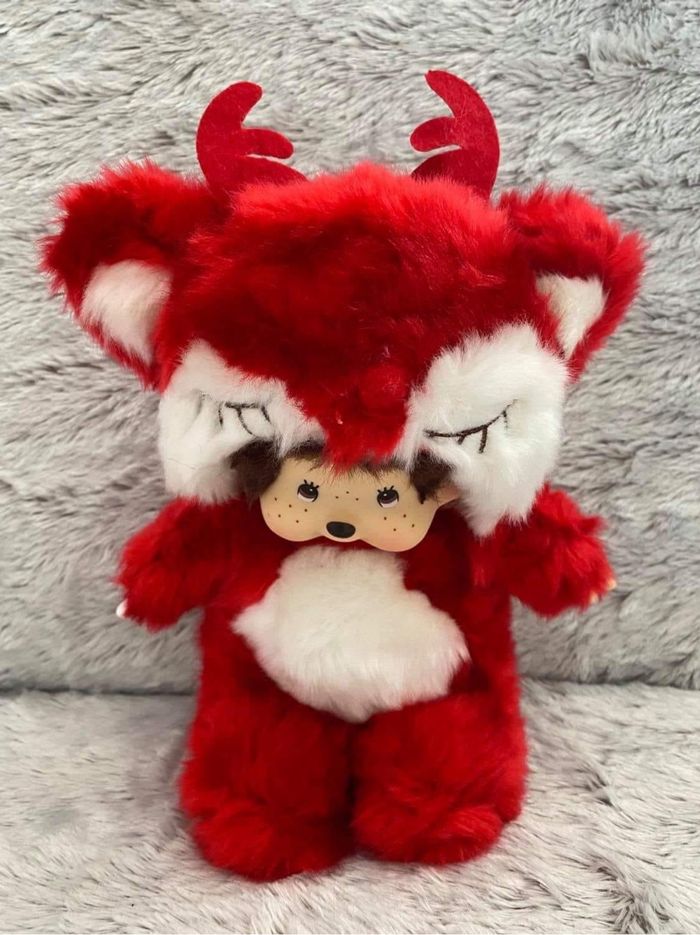 Peluche Collection Style Monchichi Élan Rouge - photo numéro 4