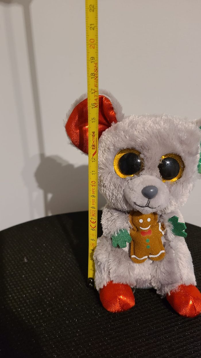 TY – Souris de Noël Glitter Yeux glub coulissante Beanie Boo Jouet en Peluche de Noël, édition limi - photo numéro 6