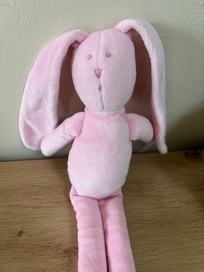 Doudou lapin rose petit bateau - photo numéro 2