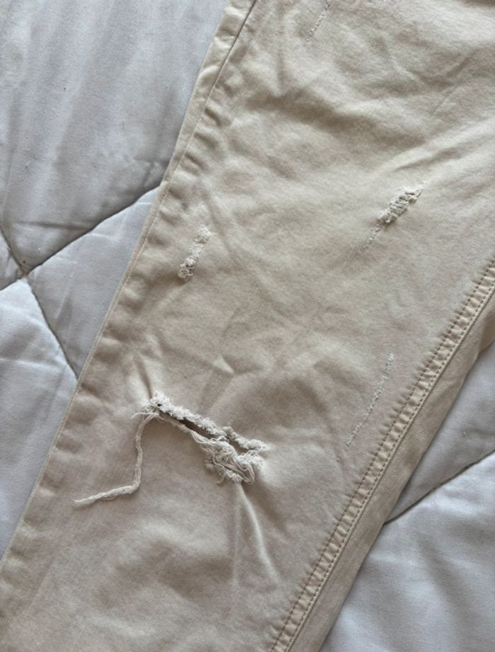 Jean etam jeans blanc écru crème taille basse slim y2k début 2000 taille M/38 - photo numéro 4