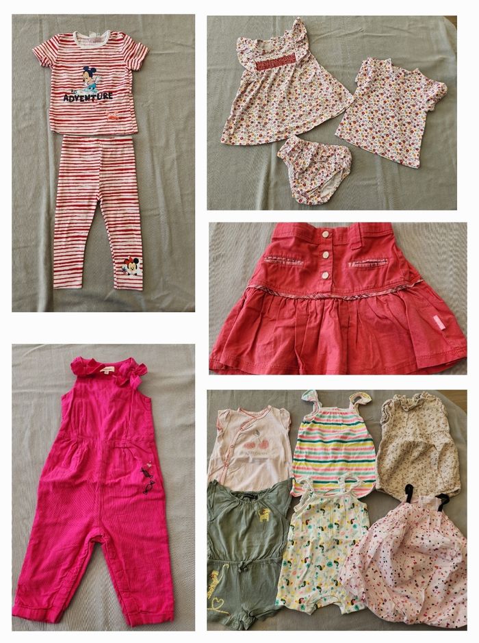 Lot 48 vêtements 12 mois été fille - photo numéro 2