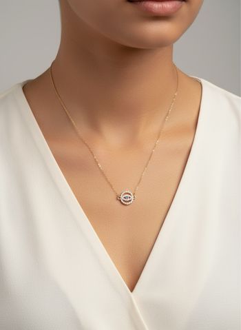 Collier doré œil grec