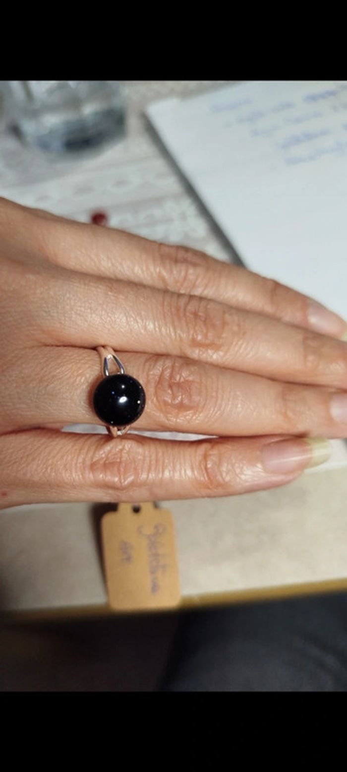 Bague sertie en Goldstone pailletée - photo numéro 6