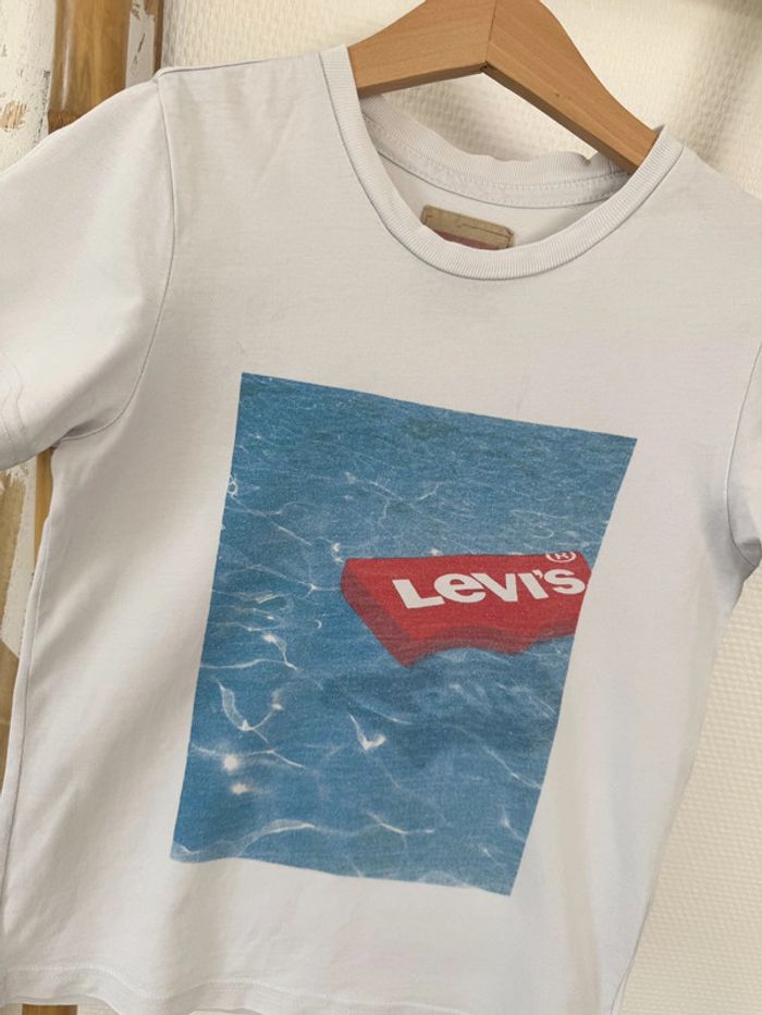 Tee shirt manches courtes Levi's blanc 8 ans - photo numéro 2
