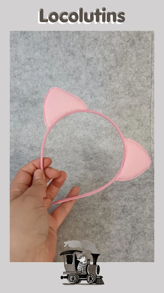 🚂 Serre-tête chat à sequins rose - photo numéro 4