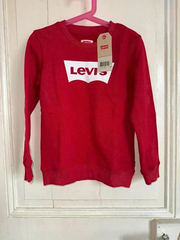 Sweat Levi's rouge logo blanc - Taille 6 ans - Unisexe - Neuf avec étiquette