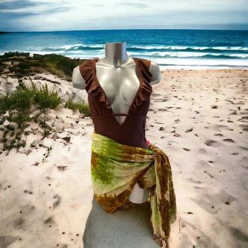 Splendide pareo vert et marron