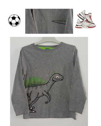 Kiabi T-shirt d'hiver garçon 5 ans dinosaure
