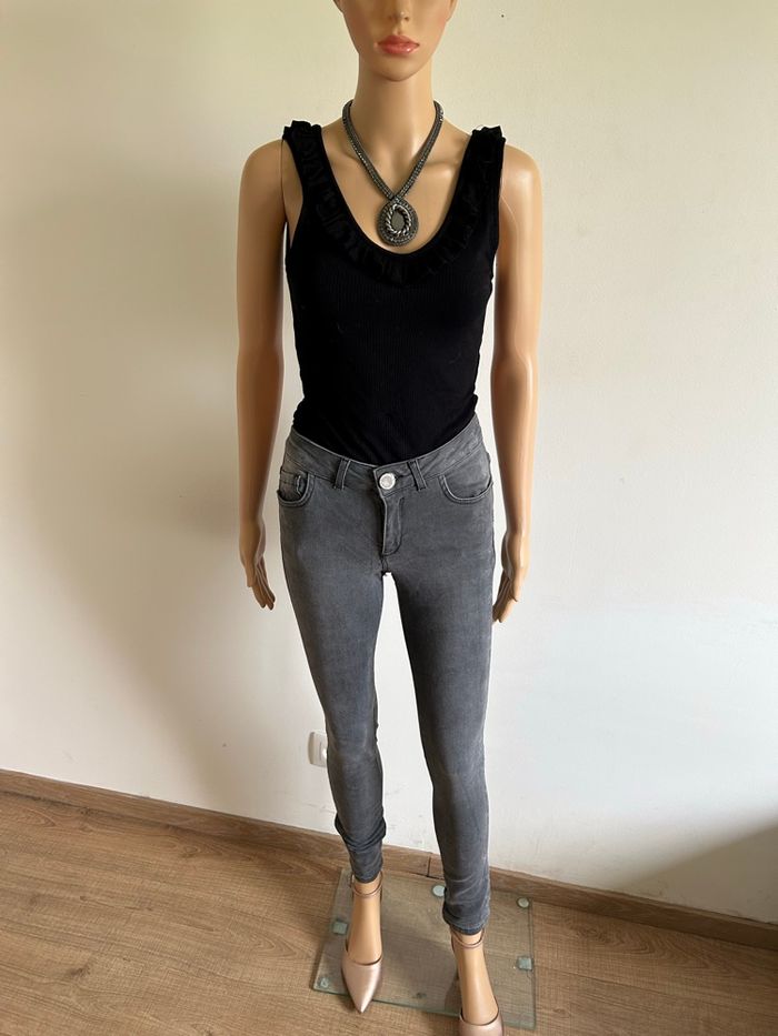 Jean gris foncé Morgan taille 36 TBE (taille petit) - photo numéro 3