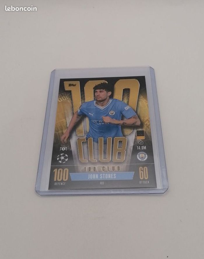 Carte Topps Match Attax 2023-24 100 CLUB John Stones n°483 Manchester City. - photo numéro 2