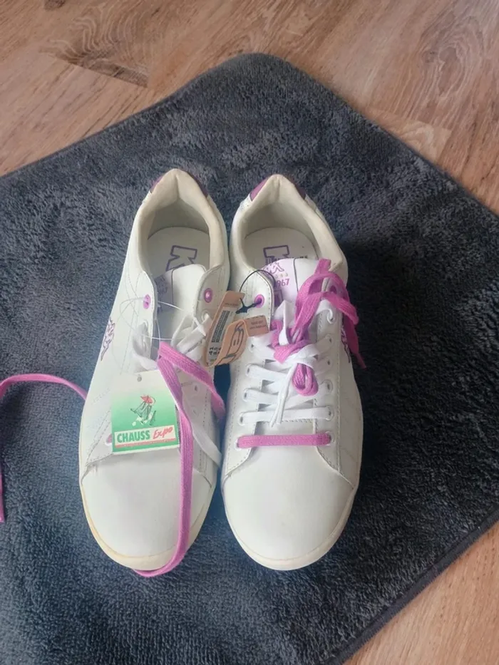 sneakers neuves Kappa vintage blanche et violette T41