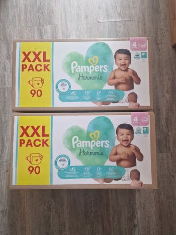 2 pack pampers harmonie taille 4 - 90 couches