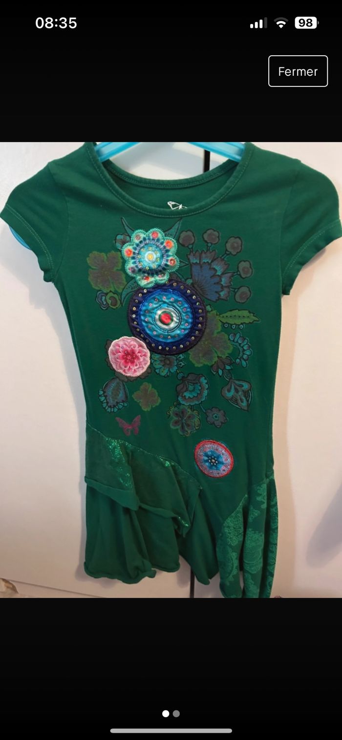 Robe desigual 3/4 ans verte