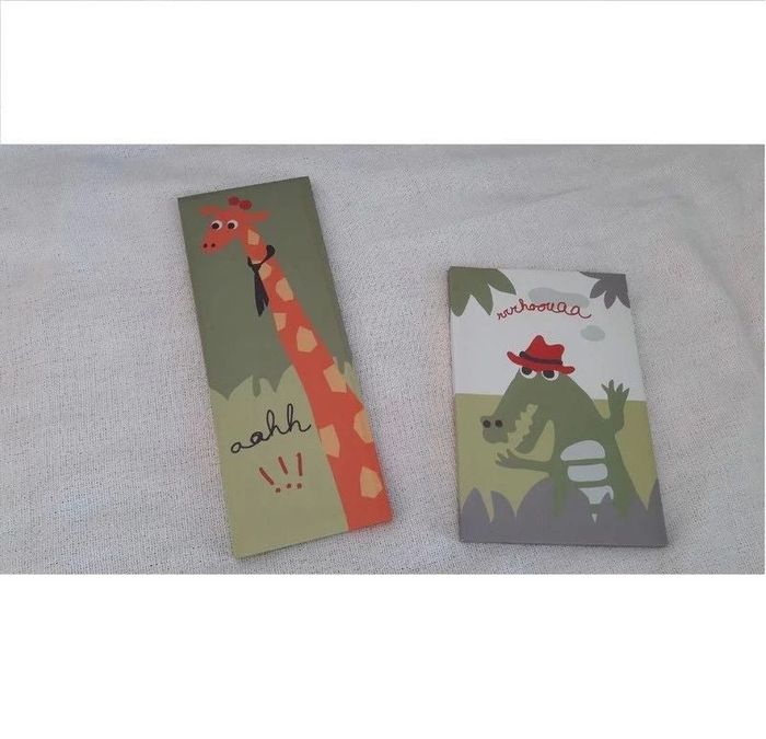 lot de 2 toiles décoratives animaux enfant vertbaudet