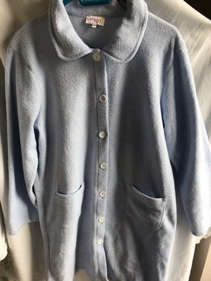 Robe de chambre peignoirs belamy lingerie bleu ciel 42/44