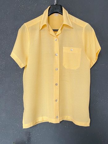 Chemisier tunique vichy jaune écru 40/42 voir mensurations