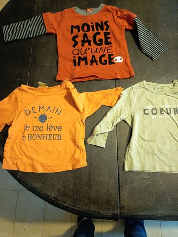 Lot teeshirt manche longue