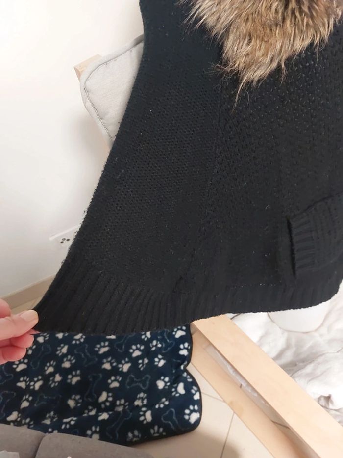 Poncho col fausse fourrure grande taille - photo numéro 3
