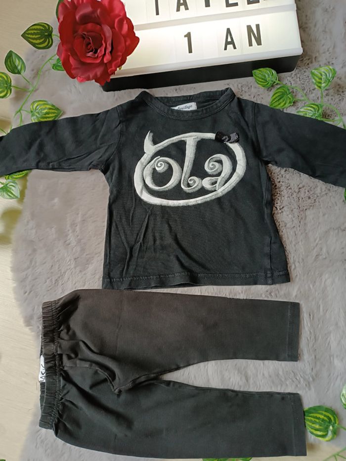Ensemble 12 mois basic fille noir