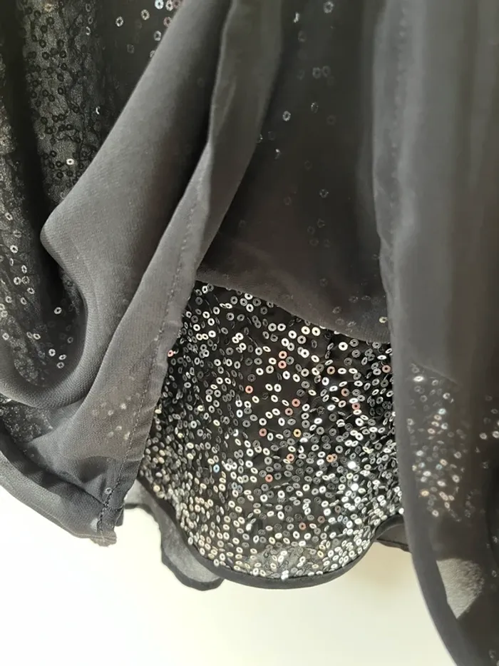 Débardeur voiles noir/sequins - photo numéro 3