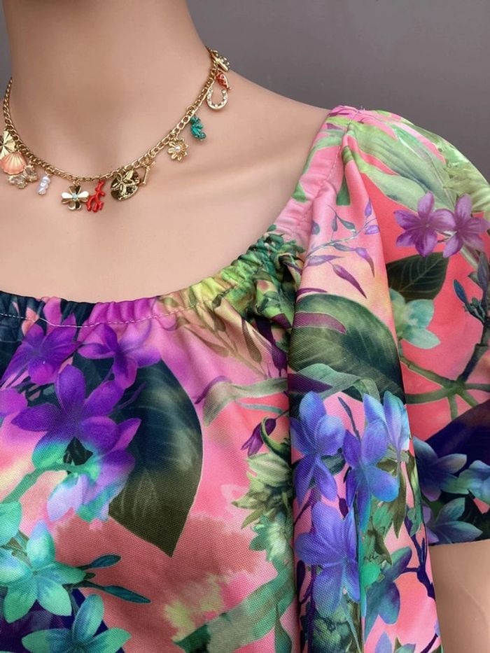 Robe tropicale Boohoo à volants – Taille 36 – Excellent état - photo numéro 3