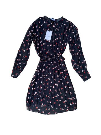 Robe transparente noire avec motif fleurs rouges Zapa taille  38 neuve