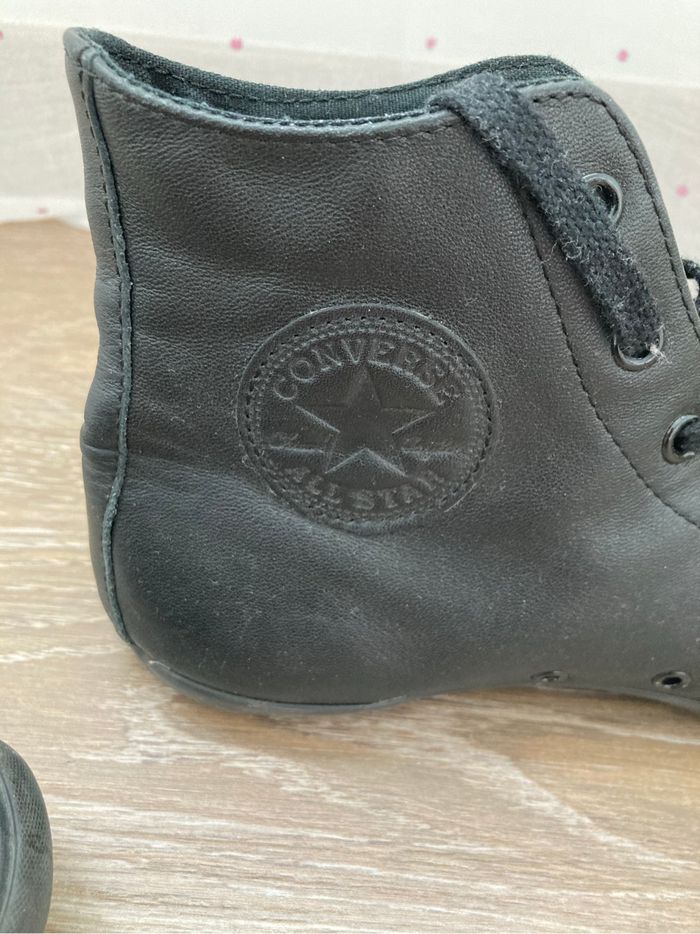 Converse noire cuir taille 8 - photo numéro 2