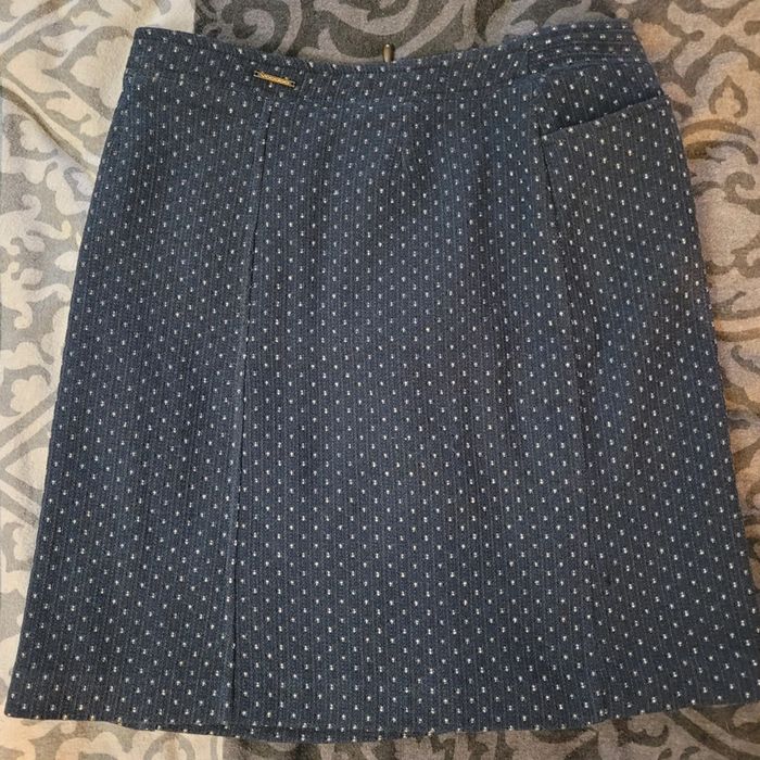 Jupe bleu marine et doré, doublé, chaude et élégante - photo numéro 9