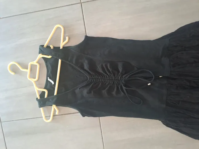 Robe longue bi matiere couleur noir Marque Garella Forever - photo numéro 3