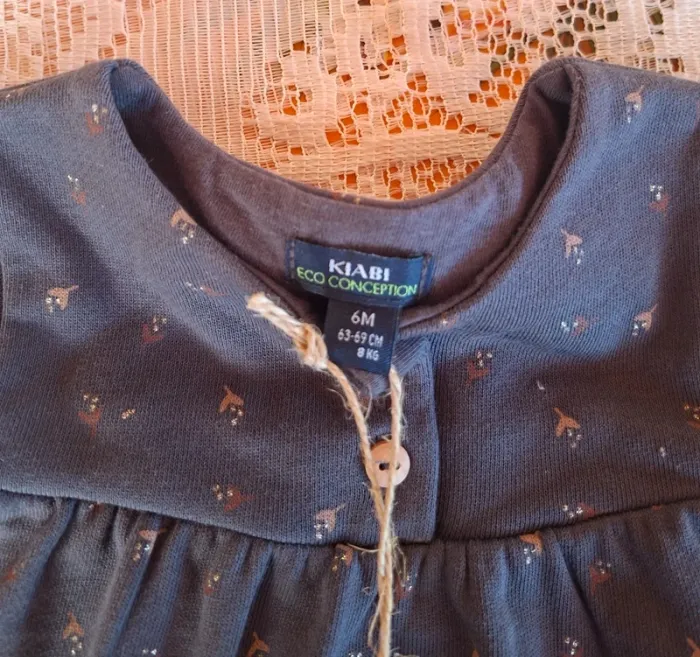 Robe bébé KIABI bleue foncé à motifs 6 mois neuve - Éco Conception - photo numéro 3