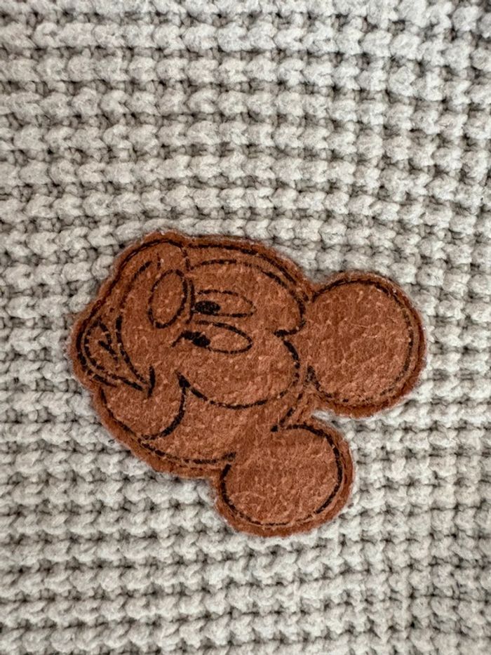 Pull en laine beige et marron Mickey - photo numéro 3