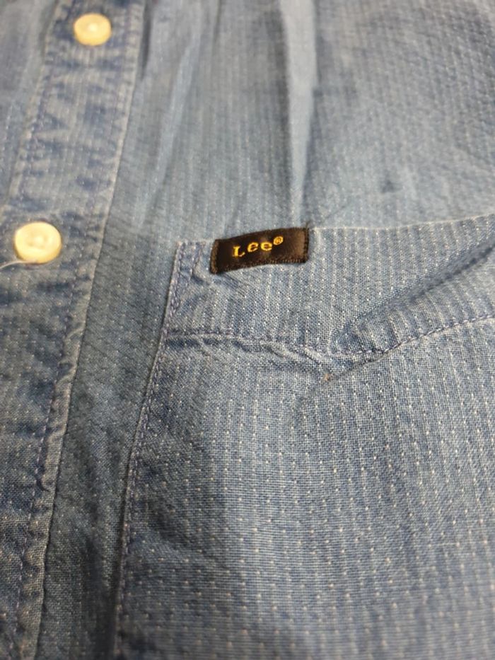 Chemise à fines rayures homme Lee S bleu/blanc - photo numéro 7