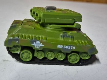 Majorette char militaire tank vert lance‑missiles vintage véhicule miniature