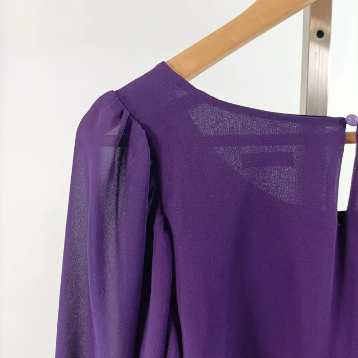 Blouse violette fluide manches bouffantes transparence légère Grain de Malice T38 A1436 - photo numéro 8