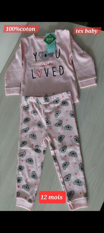 Pyjama motif koala fille 12mois 