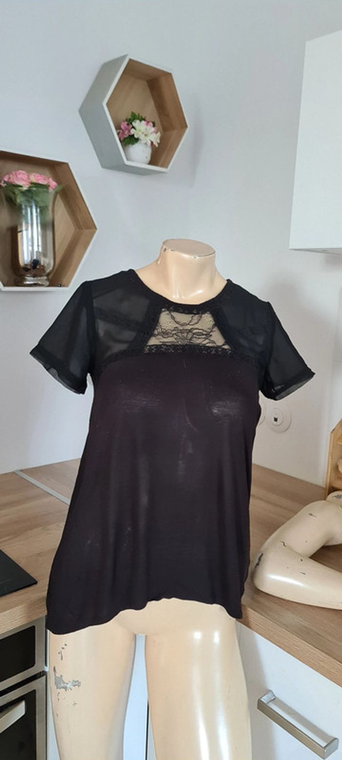 tres jolie haut tunique noir taille 34 h&m (venez je vide mes placards