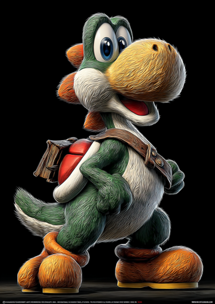 Poster métallique 30cm x 42cm Yoshi Mario Poster + aimant mural fourni. - photo numéro 3