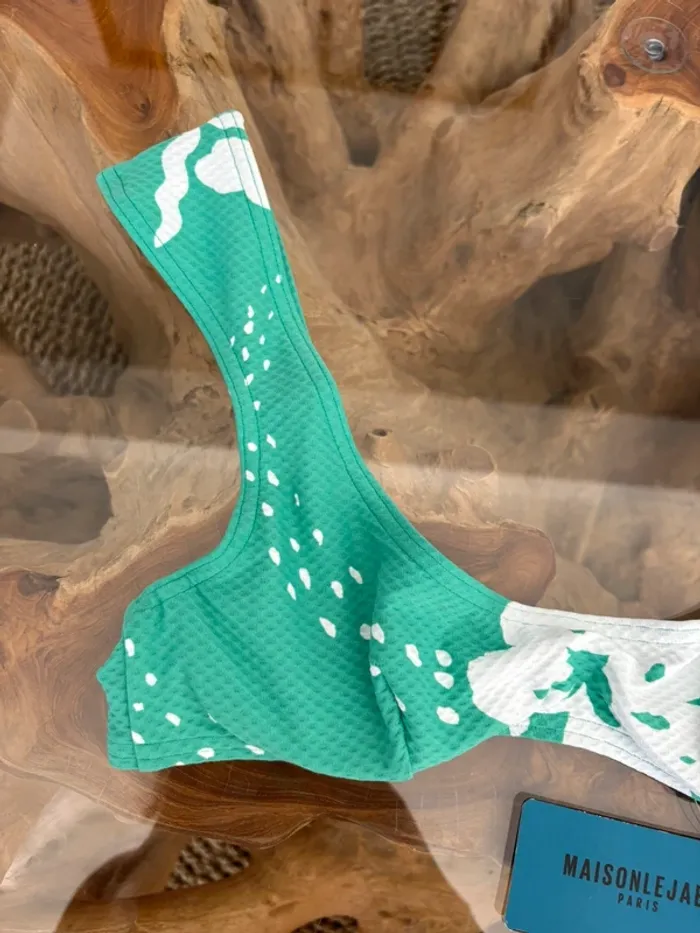 Haut de maillot de bain Maison Lejaby vert blanc 85B - photo numéro 3