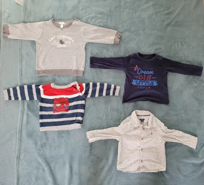 4 hauts t-shirts manches longues