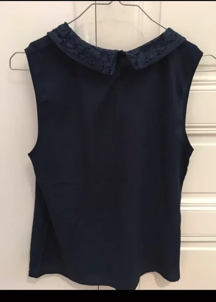 Chemisier bleu sans manches - photo numéro 4