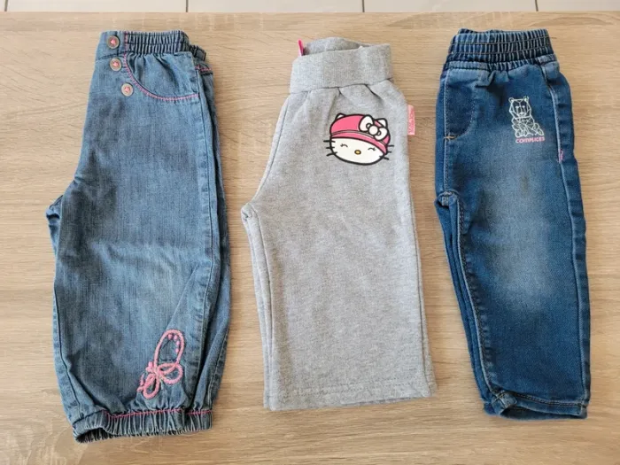Lot de 3 pantalons fille en 9 mois