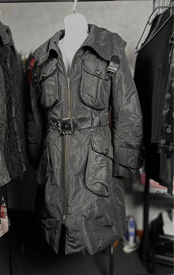 Manteau avec détail cuir véritable y2k style goth XS/S