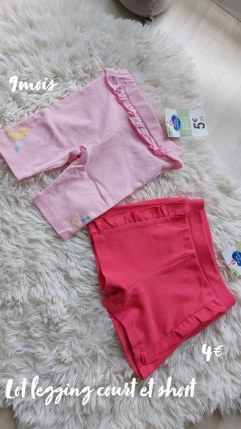 Legging court et short 9 mois