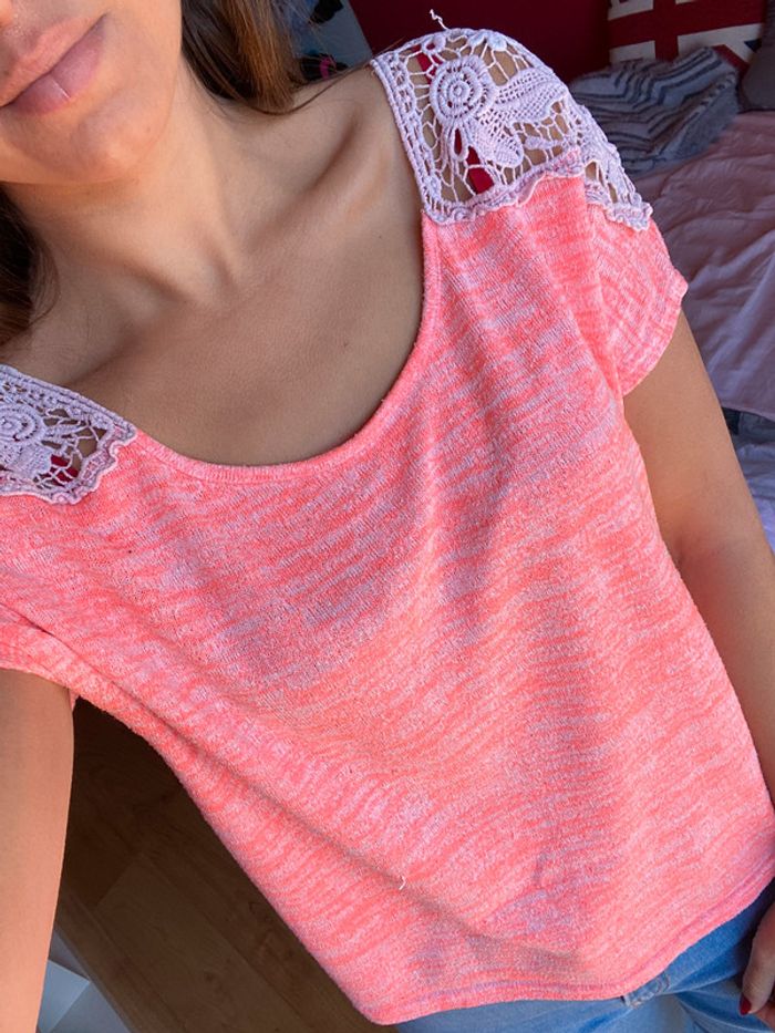 Teeshirt épaule dentelle Gémo - photo numéro 4