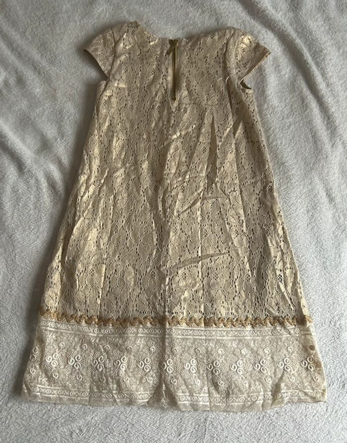 Jolie robe champagne et beige 5/6ans H&M - photo numéro 3