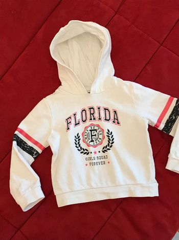 Sweat à capuche Blanc 6 Ans