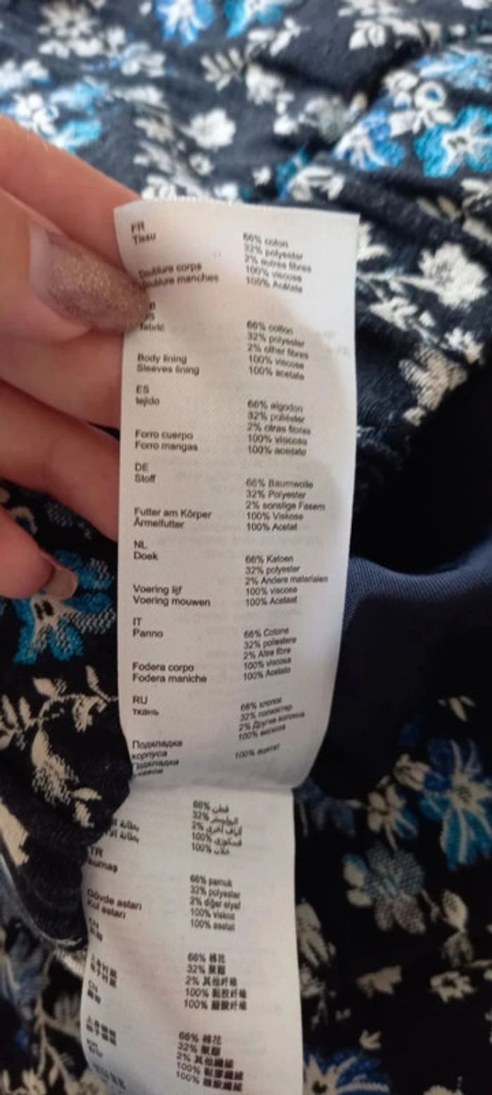 Veste fleuris noir, marine, blanc, noir Claudie Pierlot 38 - photo numéro 12