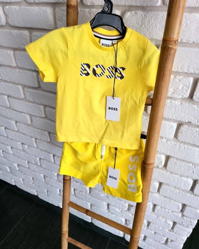T-shirt et maillot de bain BOSS jaune  boss taille 9 mois neuf - photo numéro 17
