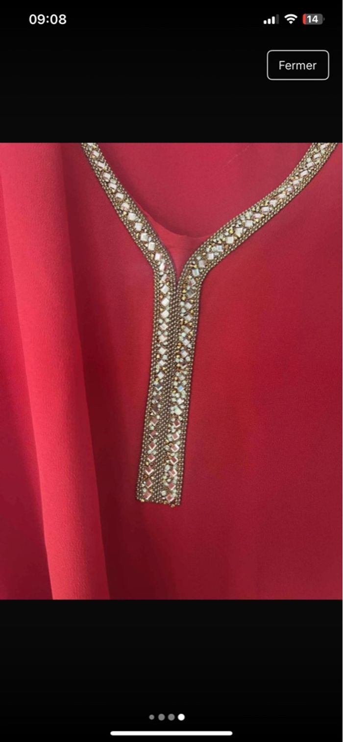 Robe arabe rouge dorée - photo numéro 4