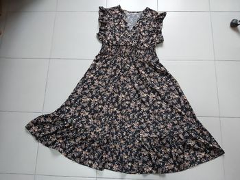 Robe longue manche courte fleuri 4XL